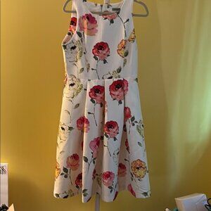 Danny & Nicole White Cream Sleeveless Scoop Neck A-Line Dress